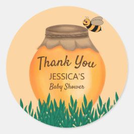 Baby Bumblebee Geel Baby shower Hartelijk dank Ronde Sticker