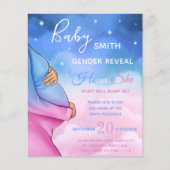 Baby Bump Cloud Sky Genderbericht Uitnodiging (Voorkant)