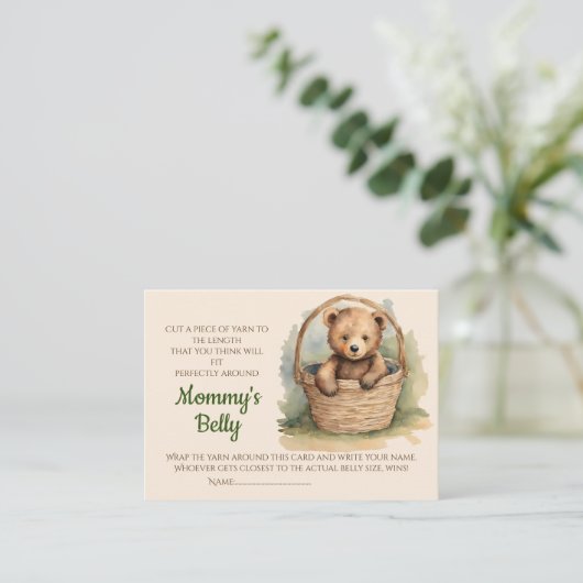 Baby Bump Game Guess Buikmaat Gender Neutraal Informatiekaartje (Staand voorkant)