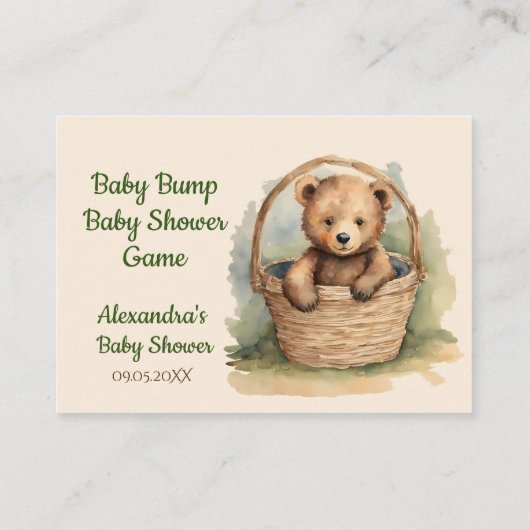 Baby Bump Game Guess Buikmaat Gender Neutraal Informatiekaartje (Achterkant)