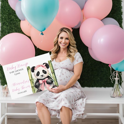 Baby Bump Game Panda Raad mam's buik grootte Informatiekaartje