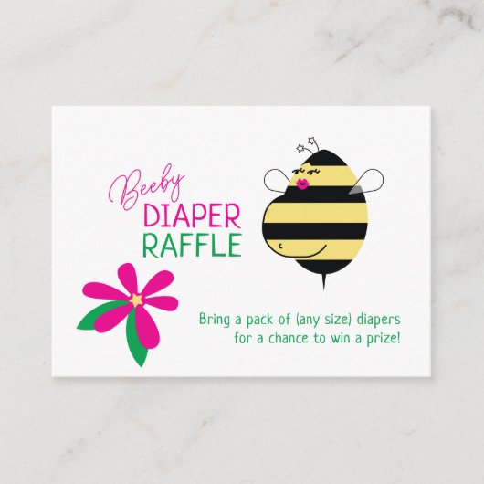 Baby Bump Mom Bee Beeby Luier Raffle Informatiekaartje (Voorkant)