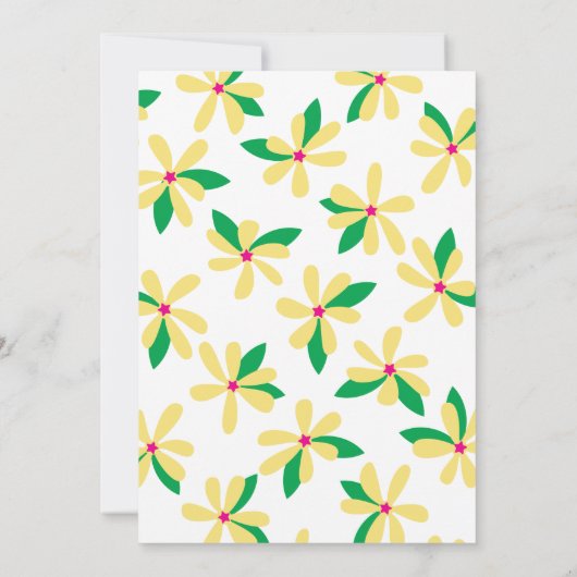 Baby Bump Mom Bee Yellow Floral Baby shower Kaart (Achterkant)