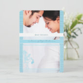 Baby Bump Photo Baby Boy Shower Kaart (Staand voorkant)