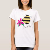 Baby Bump Pink Floral Mom to Bee T-shirt (Voorkant)