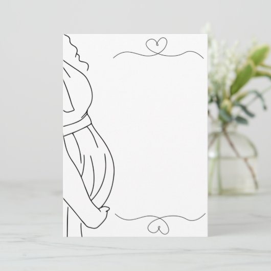 Baby Bump Pregnancy Note Kaart (Staand voorkant)