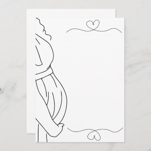 Baby Bump Pregnancy Note Kaart (Voorkant / Achterkant)