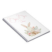 Baby Bump Pregnancy Pink Bunny Rabbit Script Photo Notitieboek (Rechterzijde)