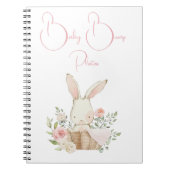 Baby Bump Pregnancy Pink Bunny Rabbit Script Photo Notitieboek (Voorkant)