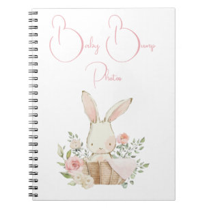 Baby Bump Pregnancy Pink Bunny Rabbit Script Photo Notitieboek