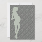 Baby Bump Silhouette nodigt [groen] uit Kaart (Achterkant)