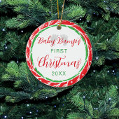 Baby Bump's eerste rode kerstkleur Keramisch Ornament