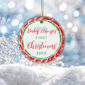 Baby Bump's eerste rode kerstkleur Keramisch Ornament