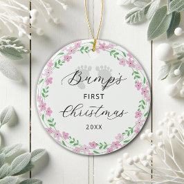 Baby Bump's eerste roze kerstvakantie Keramisch Ornament