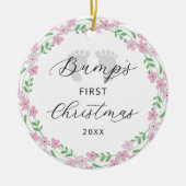 Baby Bump's eerste roze kerstvakantie Keramisch Ornament (Voorkant)