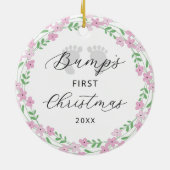 Baby Bump's eerste roze kerstvakantie Keramisch Ornament (Achterkant)