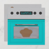 Baby Bun Recipe Invitation (aqua) Kaart (Voorkant / Achterkant)