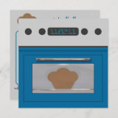 Baby Bun Recipe Invitation (blauw) Kaart (Voorkant / Achterkant)