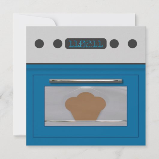 Baby Bun Recipe Invitation (blauw) Kaart (Voorkant)