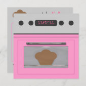 Baby Bun Recipe Invitation (lichtroze) Kaart (Voorkant / Achterkant)