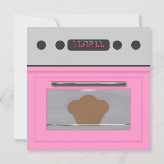 Baby Bun Recipe Invitation (lichtroze) Kaart (Voorkant)