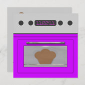 Baby Bun Recipe Invitation (paars) Kaart (Voorkant / Achterkant)