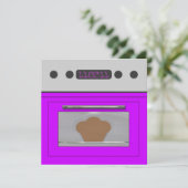 Baby Bun Recipe Invitation (paars) Kaart (Staand voorkant)