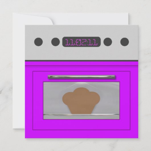 Baby Bun Recipe Invitation (paars) Kaart (Voorkant)