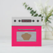 Baby Bun Recipe Invitation (roze) Kaart (Staand voorkant)