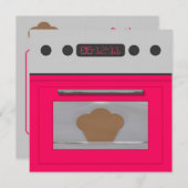 Baby Bun Recipe Invitation (roze) Kaart (Voorkant / Achterkant)