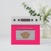 Baby Bun Recipe Invitation (roze) Kaart (Staand voorkant)