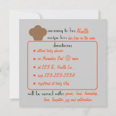 Baby Bun Recipe Uitnodiging (sinaasappel drie) (Achterkant)