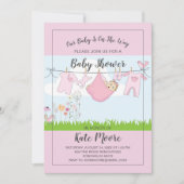 Baby bundel Baby shower Roze modern script Kaart (Voorkant)