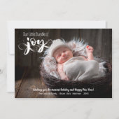 Baby bundel Joy Script Photo Feestdagenkaart (Voorkant)