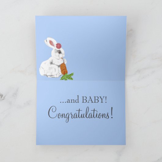 Baby Bunny Alphabet Letter Blue past aan Kaart (Binnen)