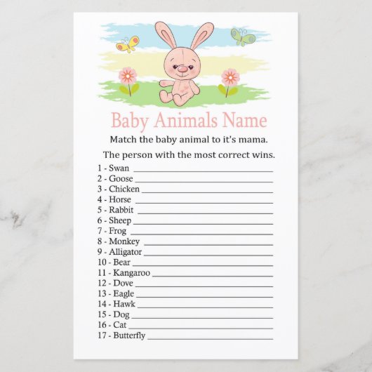Baby bunny Baby Animals Name Game (Voorkant)