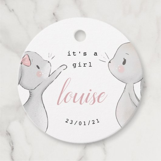 baby bunny baby shower bedankjes labels (Voorkant)