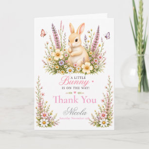 Baby Bunny Baby Shower Bedankkaart