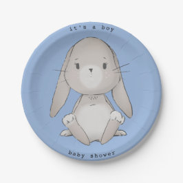 baby bunny baby shower papieren bordje