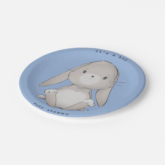baby bunny baby shower papieren bordje (Gekanteld)