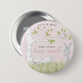 baby bunny baby shower ronde button 7,6 cm (Voorkant /achterkant)