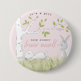 baby bunny baby shower ronde button 7,6 cm