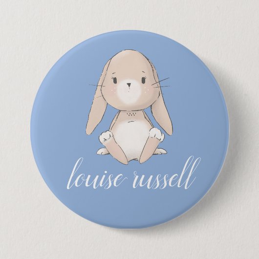 baby bunny baby shower ronde button 7,6 cm (Voorkant)