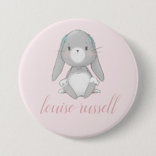 baby bunny baby shower ronde button 7,6 cm (Voorkant)