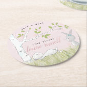 baby bunny baby shower ronde kartonnen onderzetter (Gebogen)