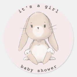 baby bunny baby shower ronde sticker