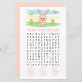 Baby bunny Baby shower Word Search Game (Voorkant / Achterkant)