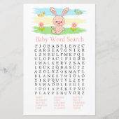 Baby bunny Baby shower Word Search Game (Voorkant)