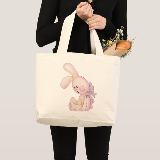 Baby Bunny Bag (roze) Grote Tote Bag (Voorkant (product))