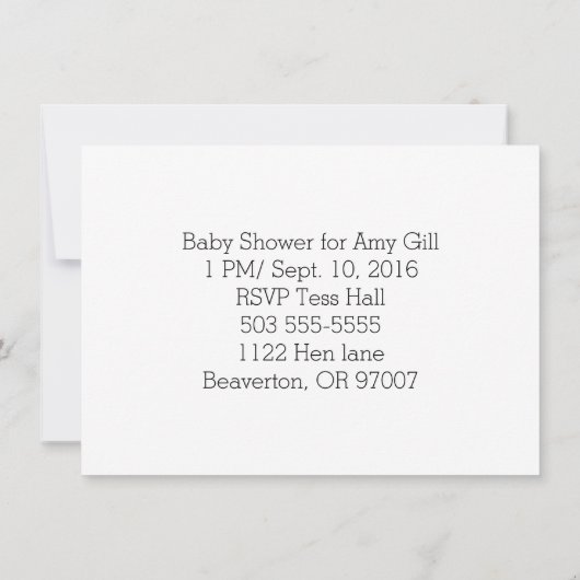 baby Bunny ballon Douche uitnodiging (Achterkant)